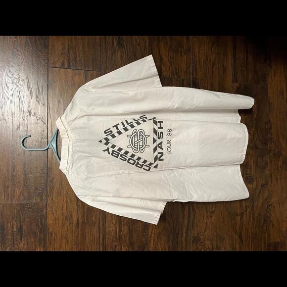 Vintage Crosby Stills and Nash Tour 1988 Button Up - Beer XL